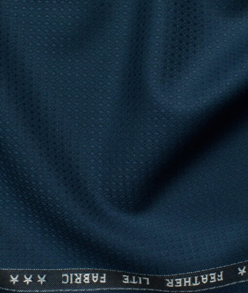 Raymond Men's Terry Rayon  Structured  Unstitched Suiting Fabric (Dark Ocean Blue)