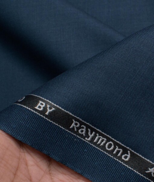 Raymond Men's Terry Rayon  Solids  Unstitched Suiting Fabric (Dark Argean Blue)