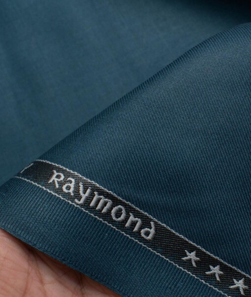 Raymond Men's Terry Rayon  Solids  Unstitched Suiting Fabric (Dark Sea Green)