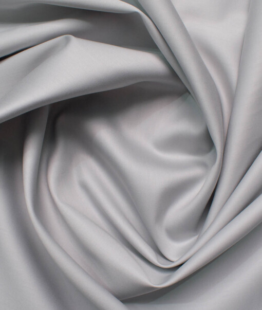 Burgoyne Men's Giza Cotton Solids  Unstitched Shirting Fabric (Silver Grey)