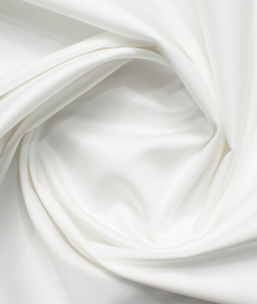 Burgoyne Men's Giza Cotton Solids  Unstitched Shirting Fabric (White)