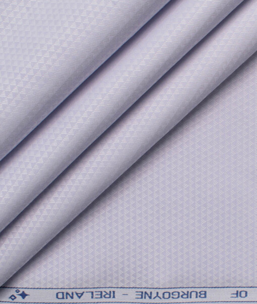 Burgoyne Men's Giza Cotton Self Design  Unstitched Shirting Fabric (Light Purple)