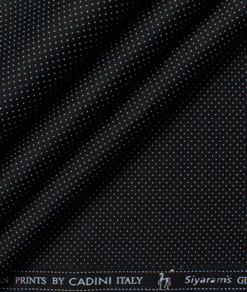 Cadini Men's Premium Cotton Printed  Unstitched Shirting Fabric (Black)