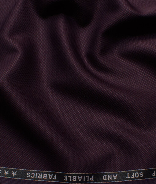 Raymond Men's Polyester Viscose  Structured  Unstitched Suiting Fabric (Wine)