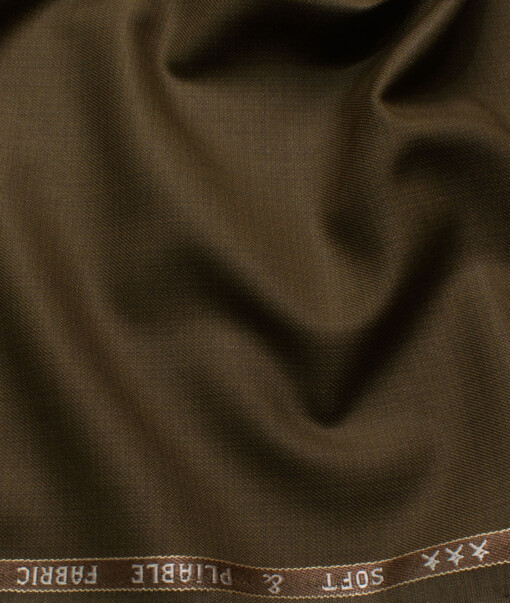 Raymond Men's Polyester Viscose  Self Design  Unstitched Suiting Fabric (Brown)