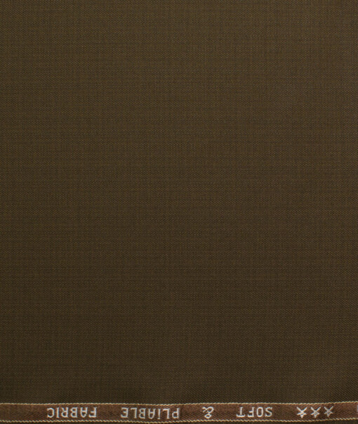 Raymond Men's Polyester Viscose  Self Design  Unstitched Suiting Fabric (Brown)