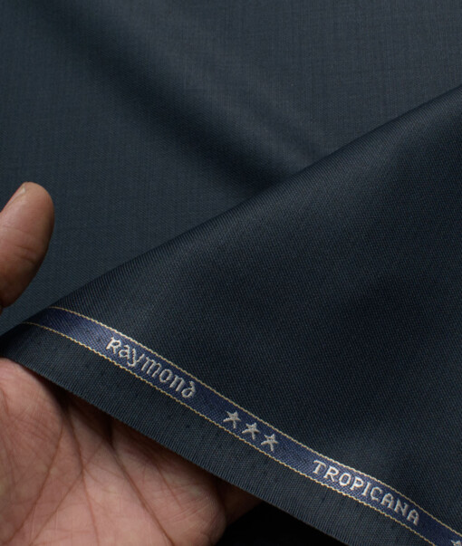 Raymond Men's Polyester Viscose  Self Design  Unstitched Suiting Fabric (Dark Blue)