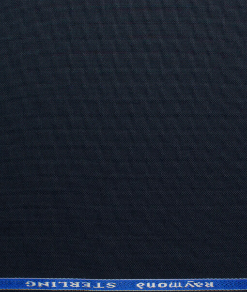 Raymond Men's Polyester Viscose  Solids  Unstitched Suiting Fabric (Navy Blue)