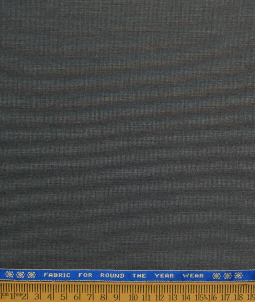 Raymond Men's 20% Wool  Structured  Unstitched Suiting Fabric (Grey)