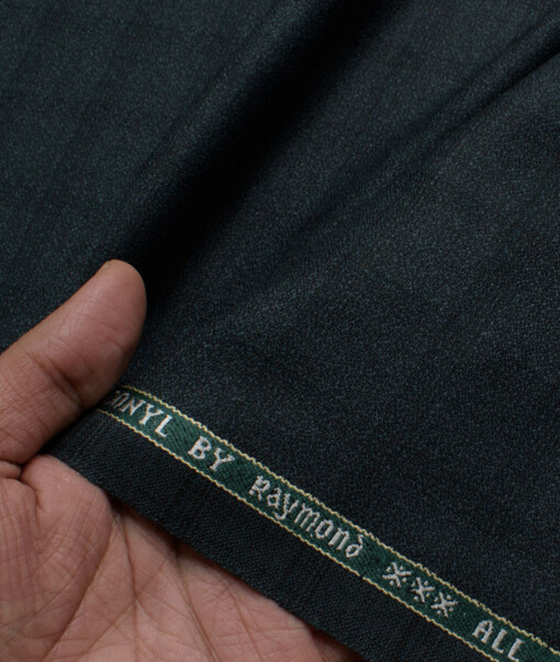 Raymond Men's 20% Wool  Checks  Unstitched Suiting Fabric (Dark Green)