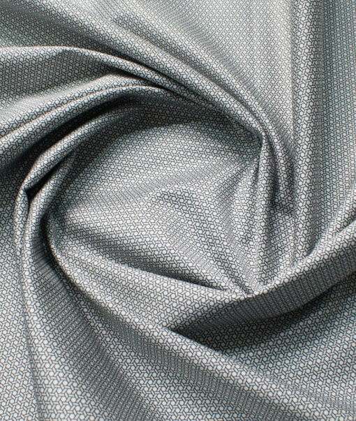 Montivora Men's Pure Cotton Printed  Unstitched Shirting Fabric (White & Black)