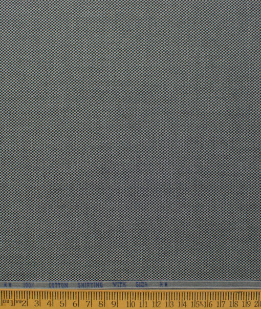 Montivora Men's Giza Cotton Structured  Unstitched Shirting Fabric (Grey & Black)